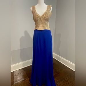 Castle couture rhinestones mesh back dress